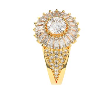 Güzel nişan yüzüğü arka planda izole edildi. 