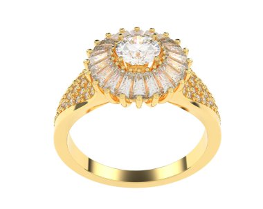 Güzel nişan yüzüğü arka planda izole edildi. 