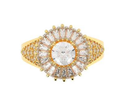 Güzel nişan yüzüğü arka planda izole edildi. 