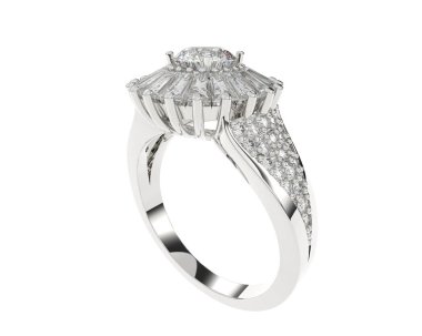 Güzel nişan yüzüğü arka planda izole edildi. 