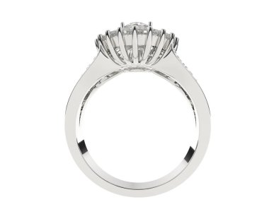 Güzel nişan yüzüğü arka planda izole edildi. 