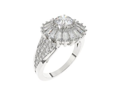 Güzel nişan yüzüğü arka planda izole edildi. 