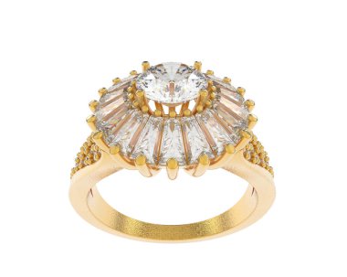 Güzel nişan yüzüğü arka planda izole edildi. 