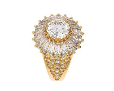 Güzel nişan yüzüğü arka planda izole edildi. 