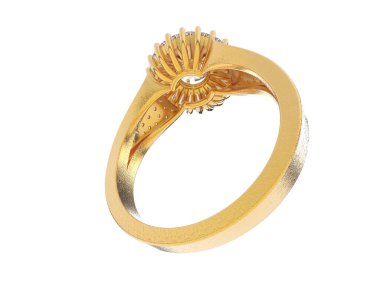 Güzel nişan yüzüğü arka planda izole edildi. 