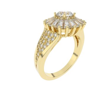 Güzel nişan yüzüğü arka planda izole edildi. 