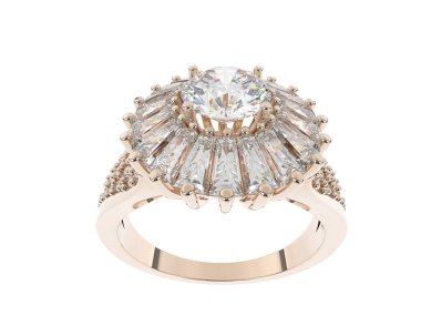 Güzel nişan yüzüğü arka planda izole edildi. 