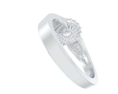 Güzel nişan yüzüğü arka planda izole edildi. 