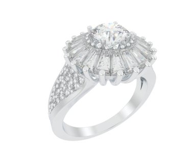 Güzel nişan yüzüğü arka planda izole edildi. 