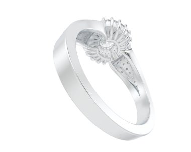 Güzel nişan yüzüğü arka planda izole edildi. 