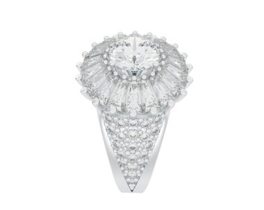 Güzel nişan yüzüğü arka planda izole edildi. 