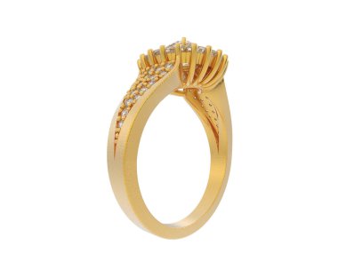 Güzel nişan yüzüğü arka planda izole edildi. 