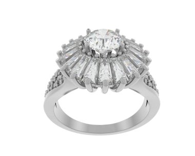 Güzel nişan yüzüğü arka planda izole edildi. 