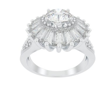 Güzel nişan yüzüğü arka planda izole edildi. 