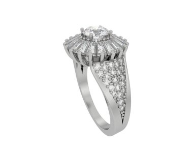 Güzel nişan yüzüğü arka planda izole edildi. 