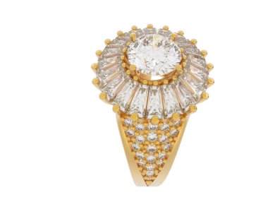 Güzel nişan yüzüğü arka planda izole edildi. 