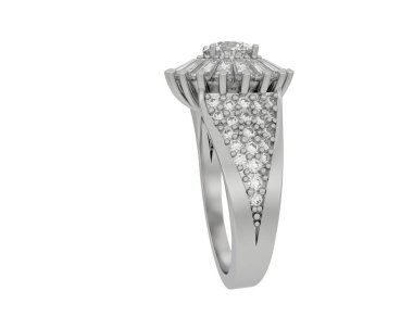 Güzel nişan yüzüğü arka planda izole edildi. 