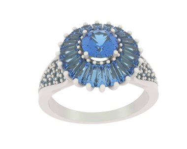 Güzel nişan yüzüğü arka planda izole edildi. 