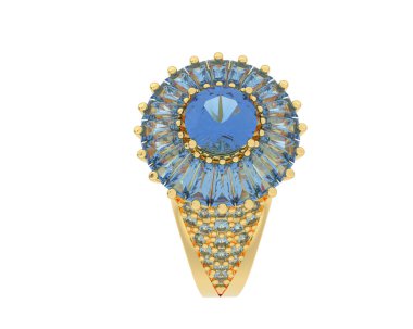 Güzel nişan yüzüğü arka planda izole edildi. 