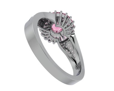 Güzel nişan yüzüğü arka planda izole edildi. 