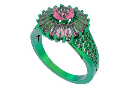 Güzel nişan yüzüğü arka planda izole edildi. 