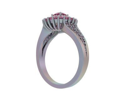 Güzel nişan yüzüğü arka planda izole edildi. 