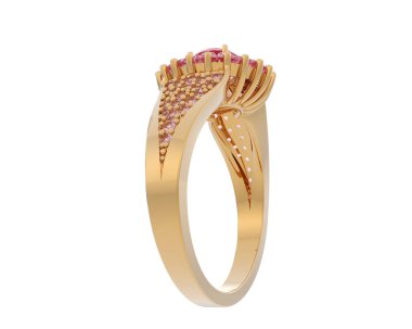 Güzel nişan yüzüğü arka planda izole edildi. 