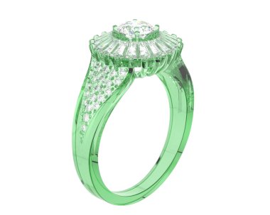 Güzel nişan yüzüğü arka planda izole edildi. 