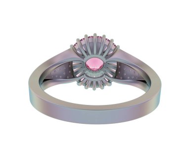 Güzel nişan yüzüğü arka planda izole edildi. 