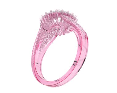 Güzel nişan yüzüğü arka planda izole edildi. 