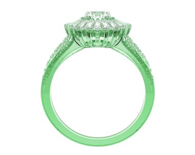 Güzel nişan yüzüğü arka planda izole edildi. 