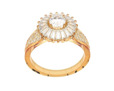 Güzel nişan yüzüğü arka planda izole edildi. 