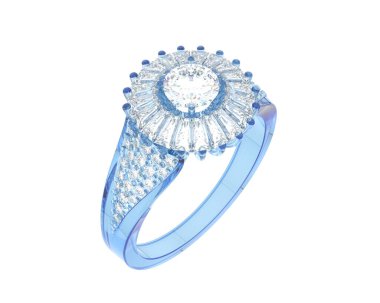 Güzel nişan yüzüğü arka planda izole edildi. 