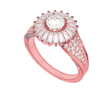 Güzel nişan yüzüğü arka planda izole edildi. 