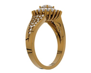 Güzel nişan yüzüğü arka planda izole edildi. 