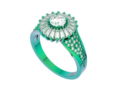 Güzel nişan yüzüğü arka planda izole edildi. 