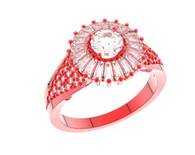 Güzel nişan yüzüğü arka planda izole edildi. 