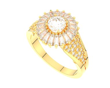 Güzel nişan yüzüğü arka planda izole edildi. 