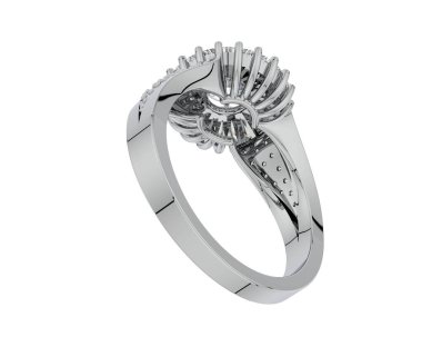 Güzel nişan yüzüğü arka planda izole edildi. 