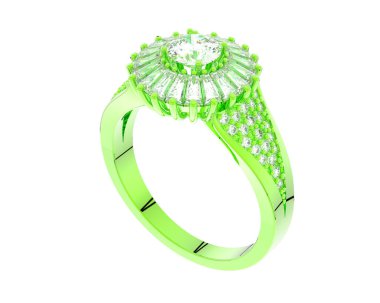 Güzel nişan yüzüğü arka planda izole edildi. 