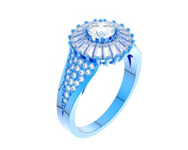 Güzel nişan yüzüğü arka planda izole edildi. 