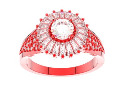 Güzel nişan yüzüğü arka planda izole edildi. 