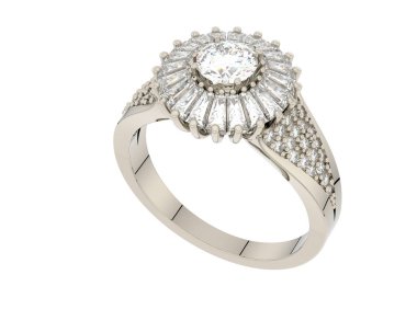 Güzel nişan yüzüğü arka planda izole edildi. 