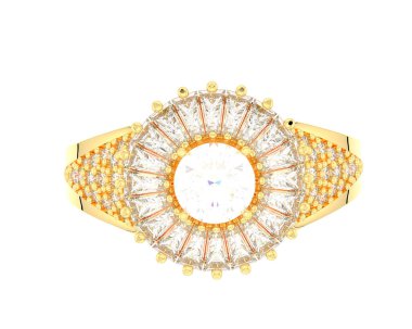 Güzel nişan yüzüğü arka planda izole edildi. 