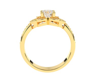 Güzel nişan yüzüğü arka planda izole edildi. 