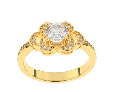 Güzel nişan yüzüğü arka planda izole edildi. 