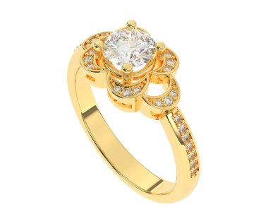 Güzel nişan yüzüğü arka planda izole edildi. 