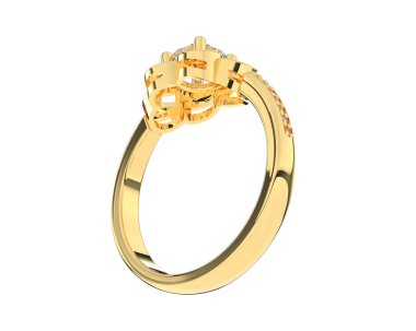 Güzel nişan yüzüğü arka planda izole edildi. 