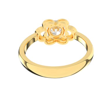 Güzel nişan yüzüğü arka planda izole edildi. 