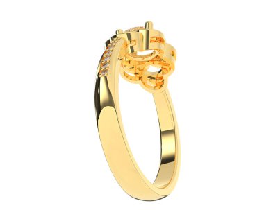 Güzel nişan yüzüğü arka planda izole edildi. 